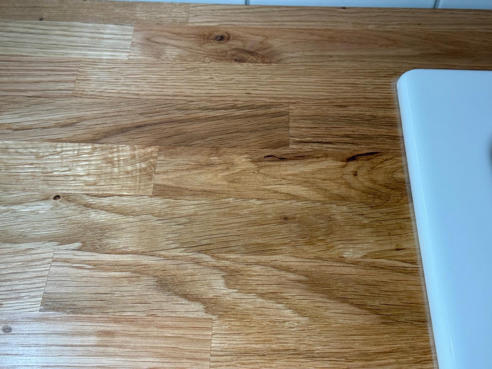 Kontaminierte Eichen Arbeitsplatte